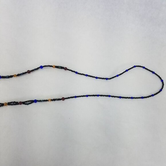 Beaded Horse Mini Bag Credit Card Holder Crossbody Pouch Velvet Navy Blue Strap - Picture 12 of 15